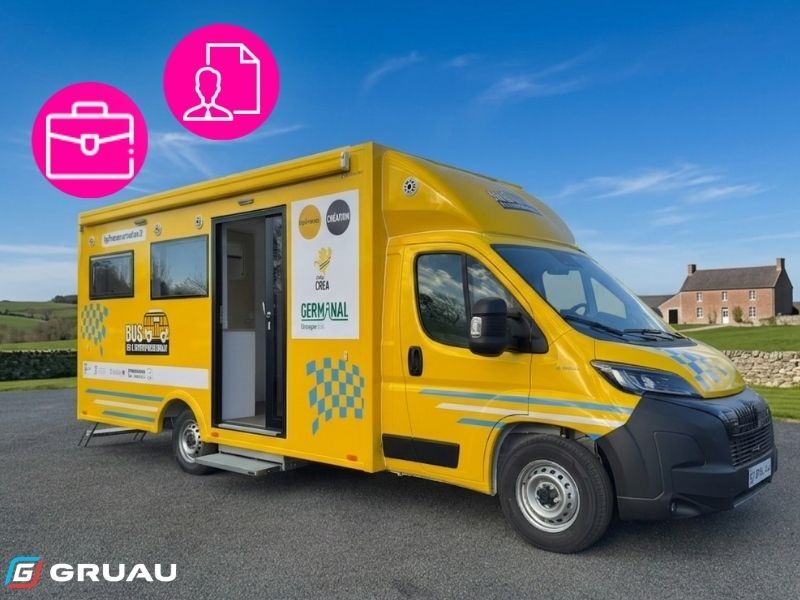 Entreprenariat bus - Véhicule bureau mobile - Gruau Le Mans